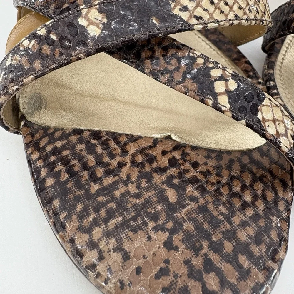 Antonio Melani Catwalk Animal Print Slingback Heels‎ Women's Size 8M Tan Gold